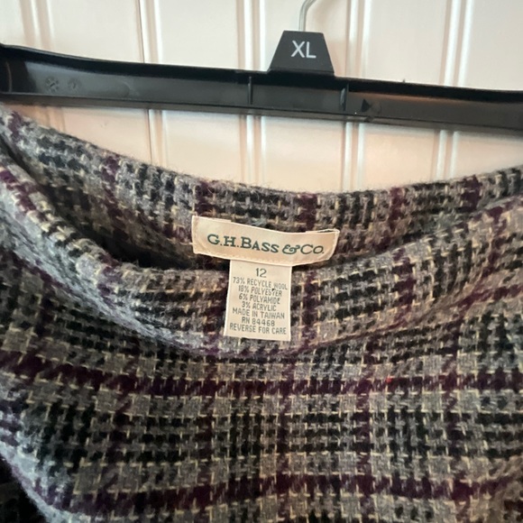 GH Bass Wool Blend Plaid Miniskirt (size 12) - Picture 3 of 3